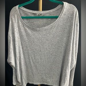 Athleta oversized grey blend tunic workout top yoga activewear XL